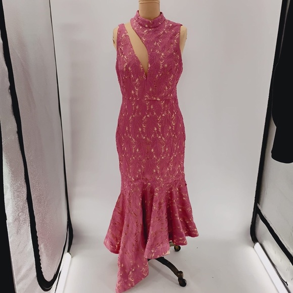 LA MAISON TALULAH FOUNDATION LACE MIDI DRESS IN TEAROSE SIZE large - $350 - Picture 14 of 16